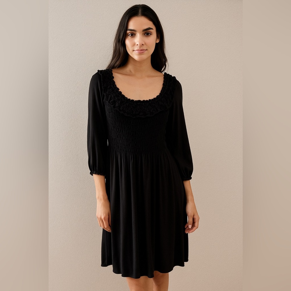 Max Studio Black Long Sleeve Dress size L Boho